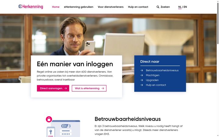 Screenshot ta' eherkenning.nl