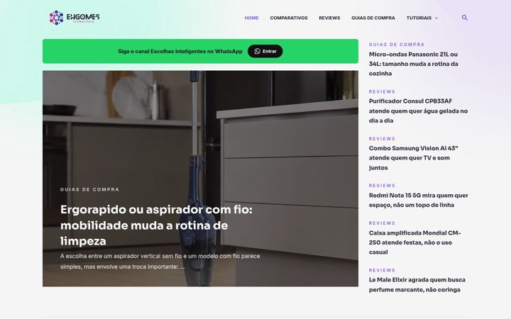 Snímek obrazovky ehgomes.com.br