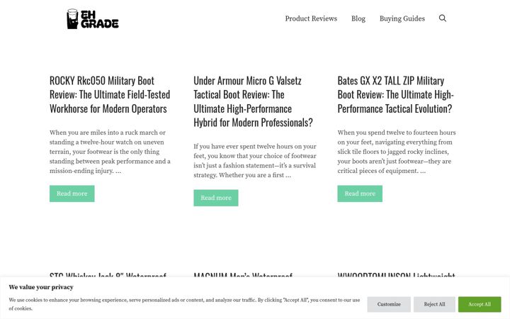 Screenshot of ehgrade.org
