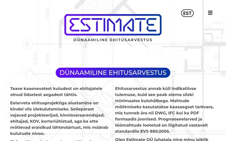 Screenshot of ehitusarvestus.ee