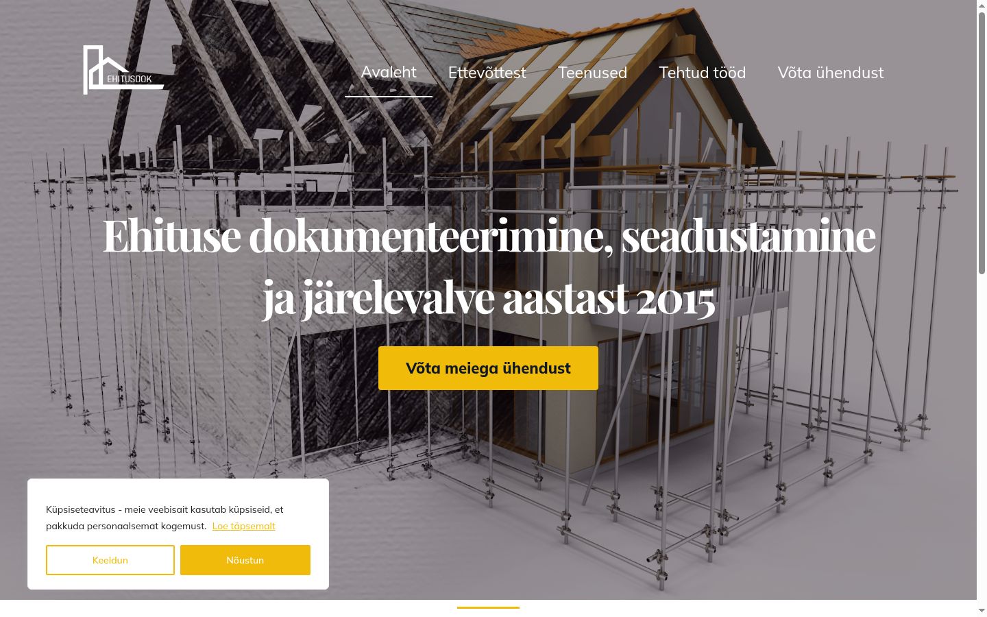 Skjermbilde av samtykkebanneret slik det vises før noen interaksjon