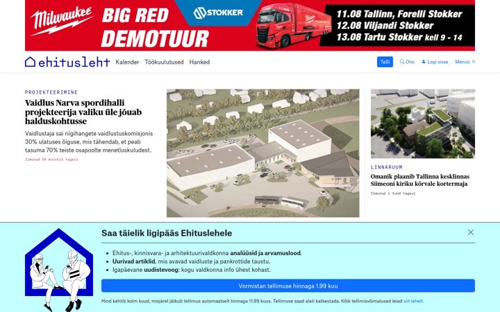Screenshot of ehitusleht.ee