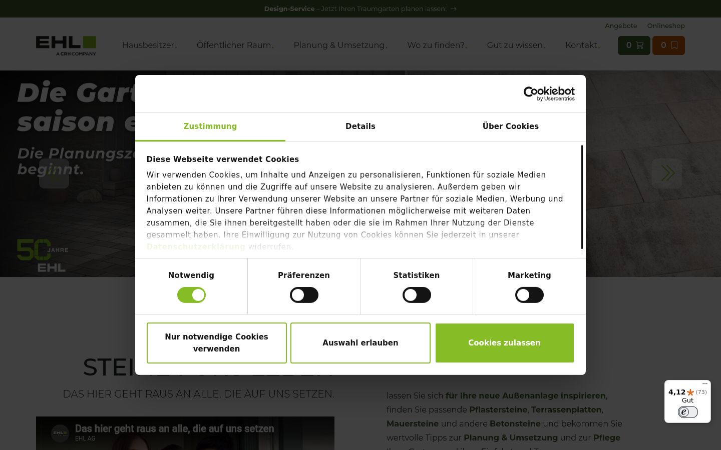 Screenshot of the consent banner shown before any interaction