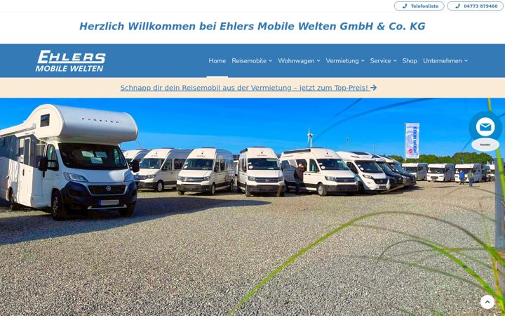 Zrzut ekranu ehlers-reisemobile.de