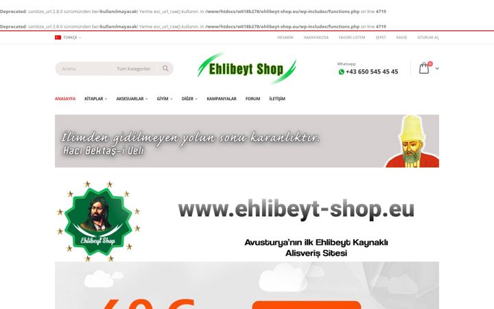 Screenshot of ehlibeyt-shop.eu