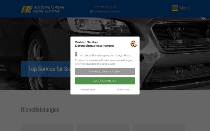 Screenshot von ehmann-hinwil.ch