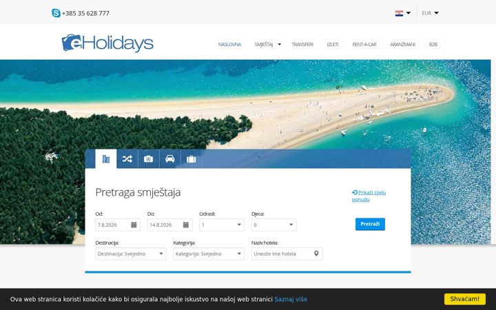 Screenshot of eholidays.hr