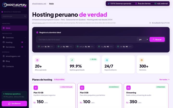 Screenshot of ehostingperu.net