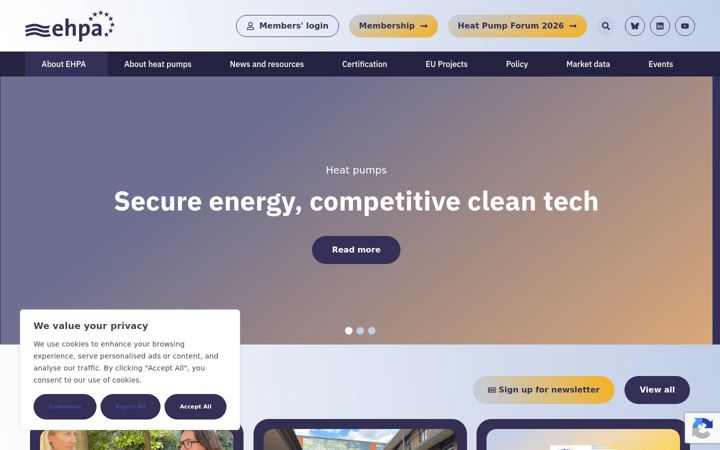 Screenshot of ehpa.org