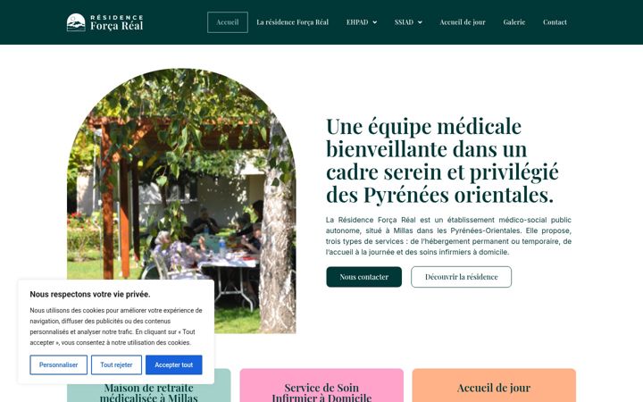 Ekrānuzņēmums no ehpad-millas.fr