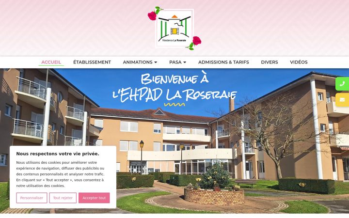 Ekrānuzņēmums no ehpad-roseraie.fr