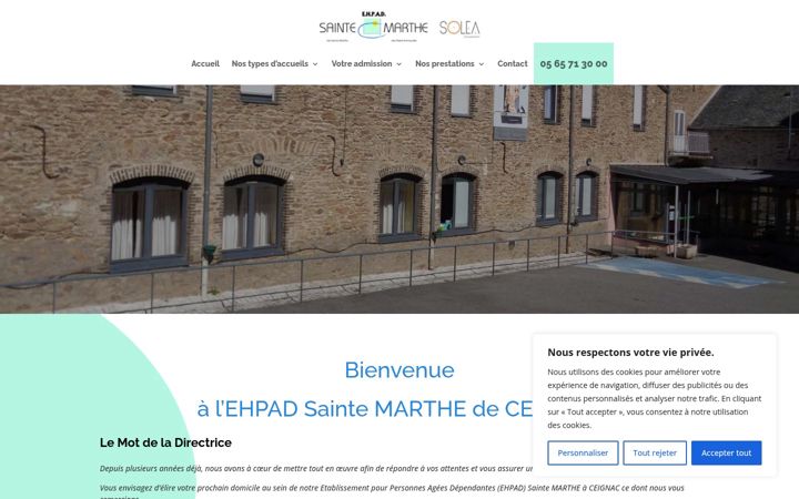 Ekrānuzņēmums no ehpad-saintemarthe.fr