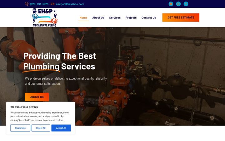 Screenshot of ehpplumbingandheating.com