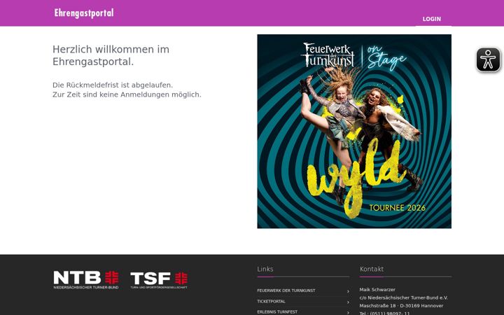 Ekrānuzņēmums no ehrengastportal.de