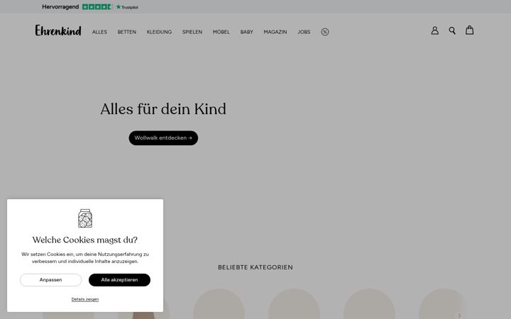 Screenshot of ehrenkind.de