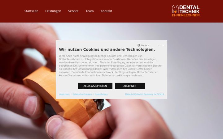 Screenshot of ehrenlechner-dental.com