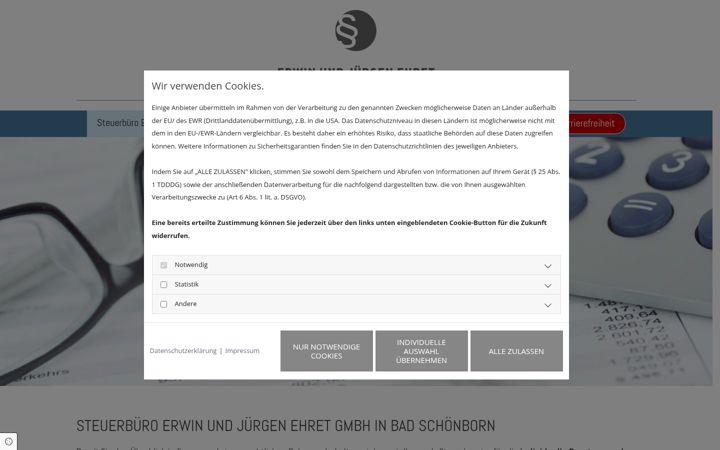 Screenshot of ehret-gmbh.de