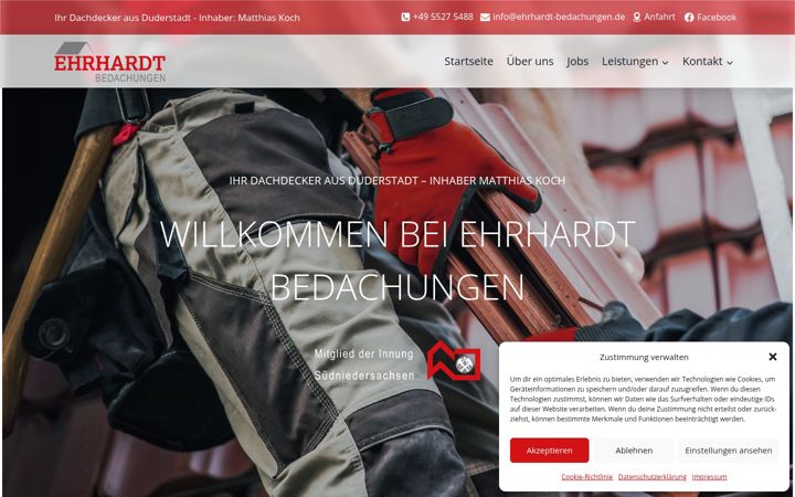 Screenshot ta' ehrhardt-bedachungen.de