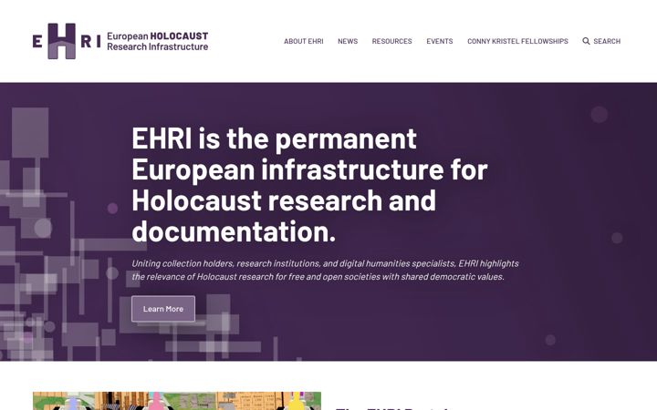 Screenshot of ehri-project.eu