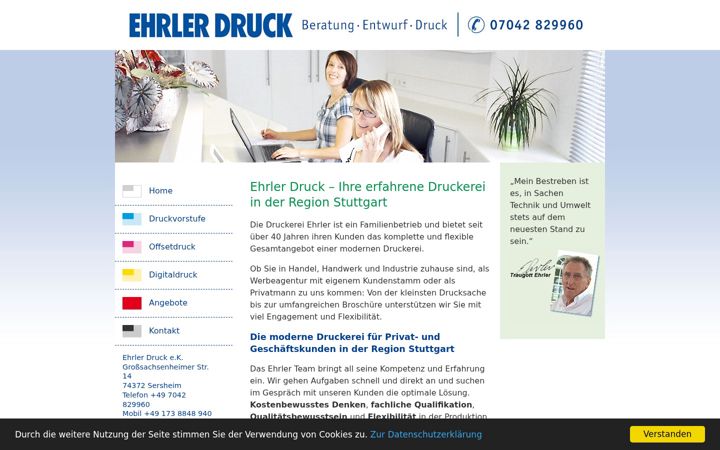 Screenshot van ehrlerdruck.de