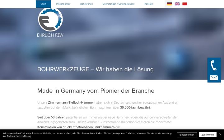 Screenshot van ehrlich-fzw.de