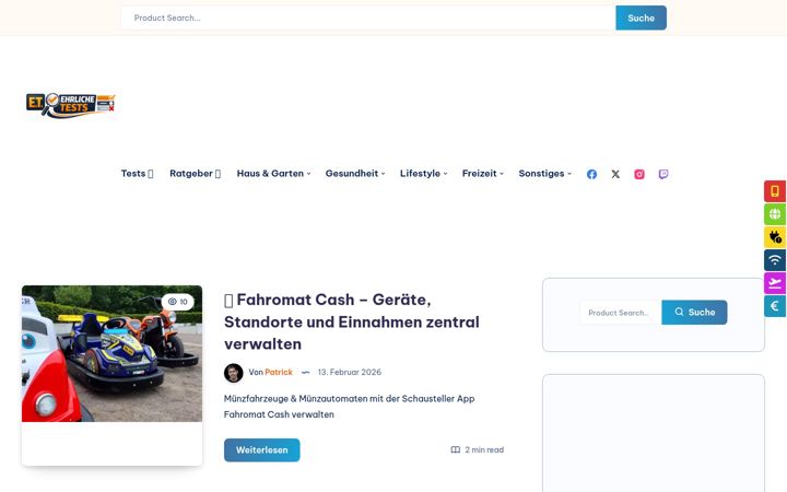 Screenshot van ehrliche-tests.de