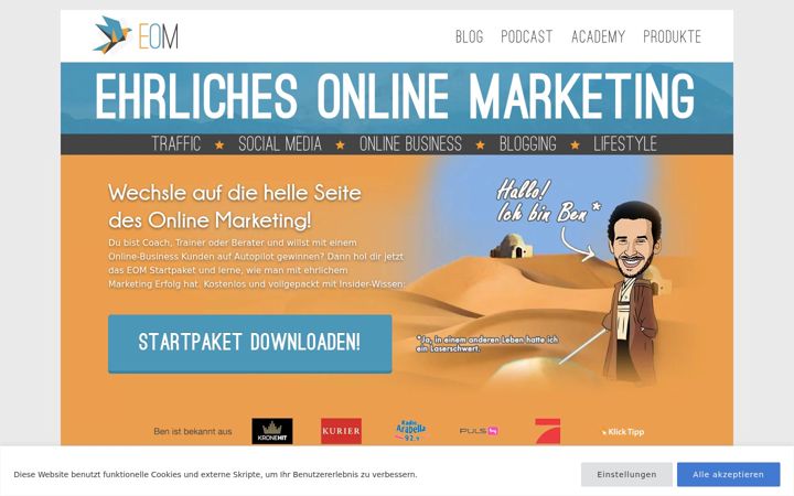 Screenshot van ehrlichesonlinemarketing.de