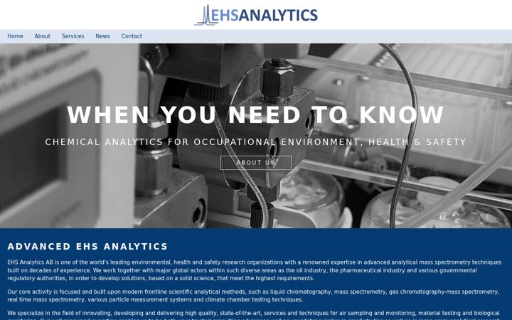 Screenshot of ehs-analytics.com