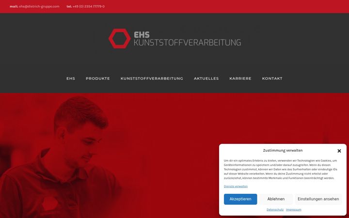 Screenshot of ehs-kunststoffverarbeitung.de