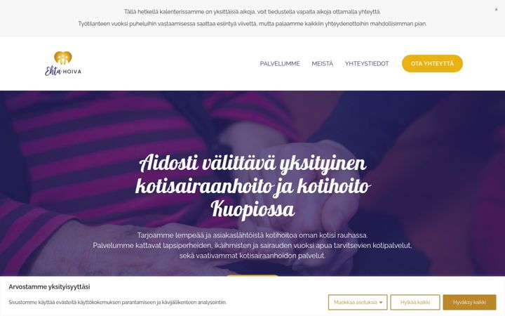 Screenshot of ehtahoiva.fi