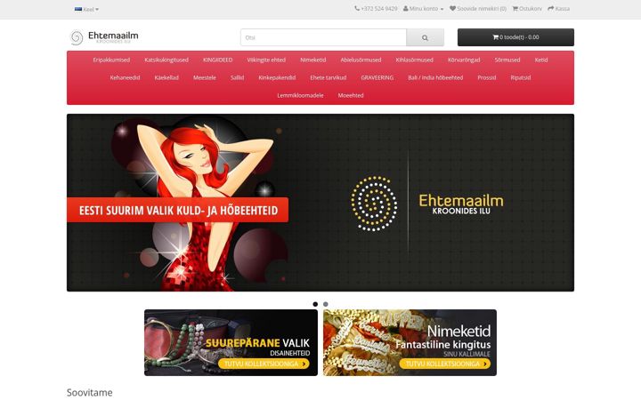 Screenshot of ehtemaailm.ee