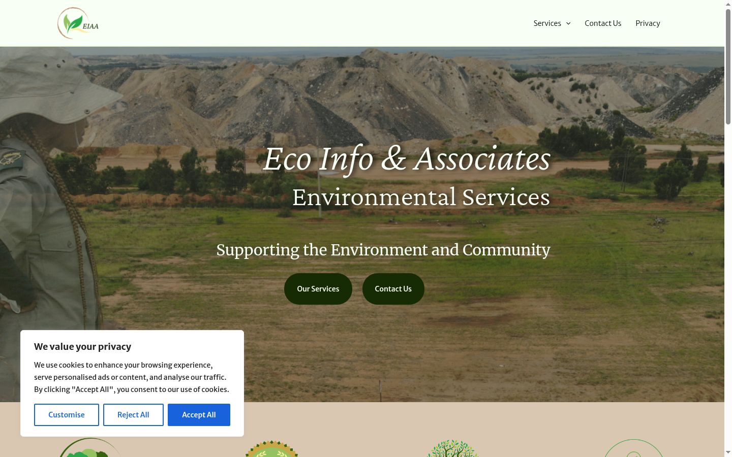 Screenshot of the consent banner shown before any interaction