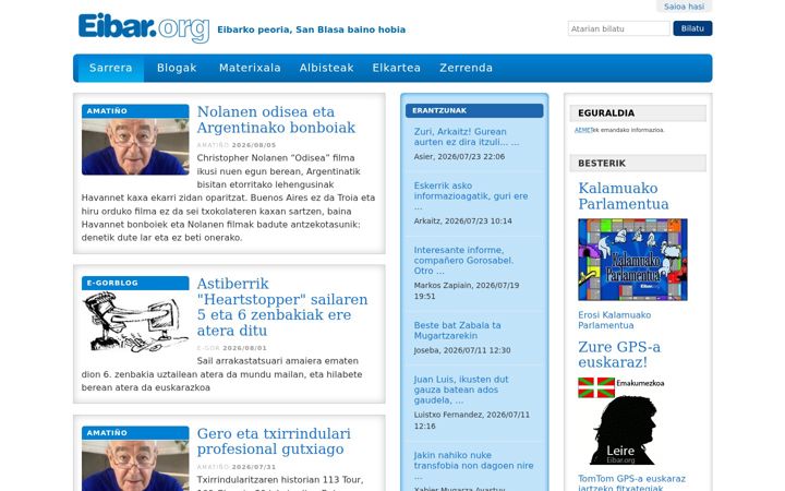 Snímek obrazovky eibar.org