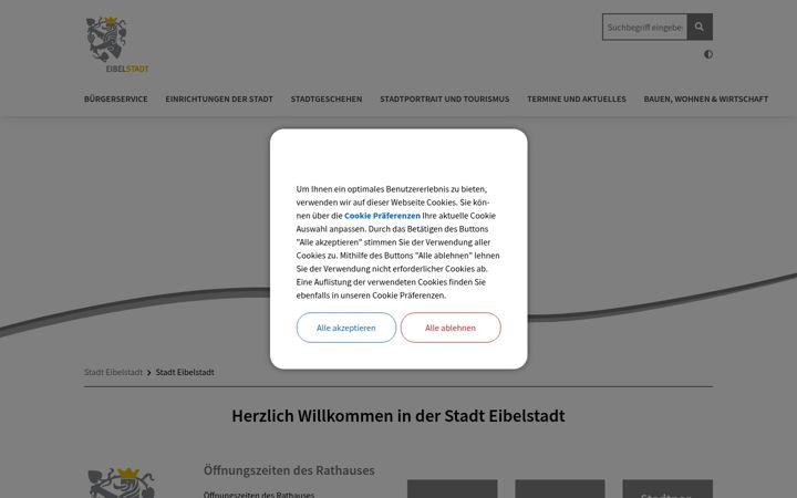 Screenshot of eibelstadt.de