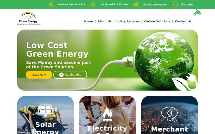 Skærmbillede af eiceaenergy.ie