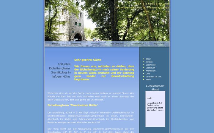 Screenshot of eichelbergturm.12hp.de