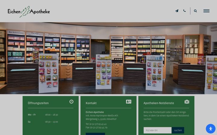 Ekrano kopija eichenapotheke-hoevelhof.de
