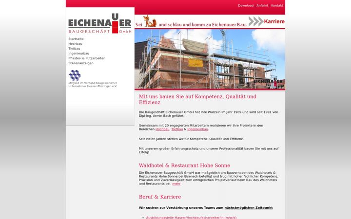 Ekrano kopija eichenauer-bau.de