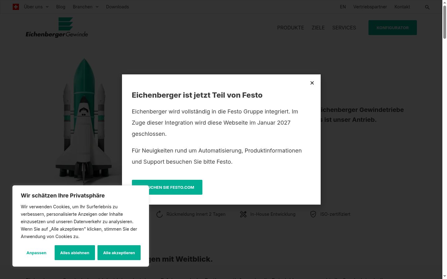 Screenshot of the consent banner shown before any interaction