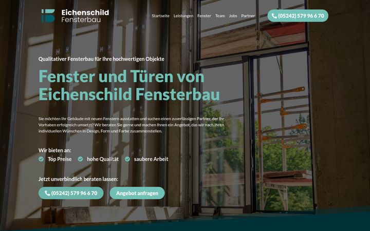 Ekrānuzņēmums no eichenschild-fensterbau.de