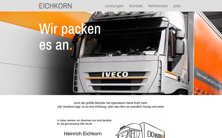 Ekrānuzņēmums no eichkorn-transporte.de