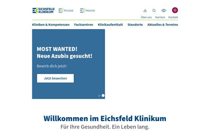 Ekrānuzņēmums no eichsfeld-klinikum.de