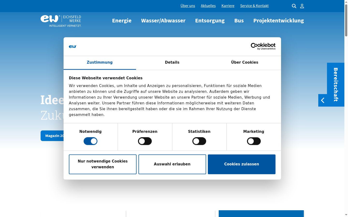 Ekrānuzņēmums ar piekrišanas baneri, kas tika rādīts pirms jebkādas mijiedarbības