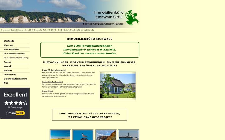 Screenshot of eichwald-immobilien.de