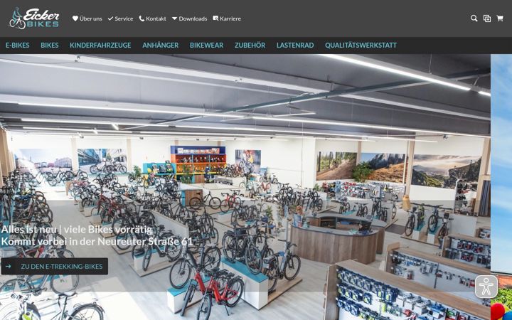 Screenshot of eicker-bikes.com