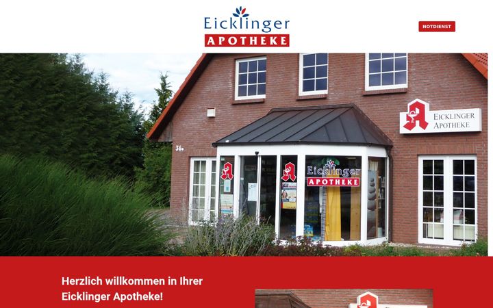 Snimka zaslona za eicklinger-apotheke.de