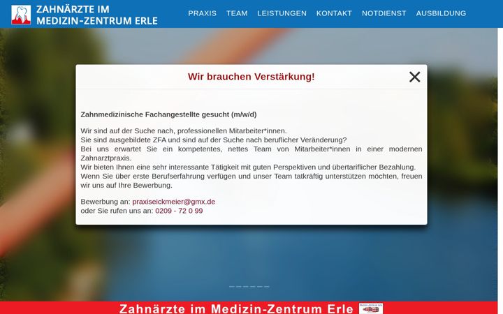 Screenshot of eickmeierzahnarzt.de
