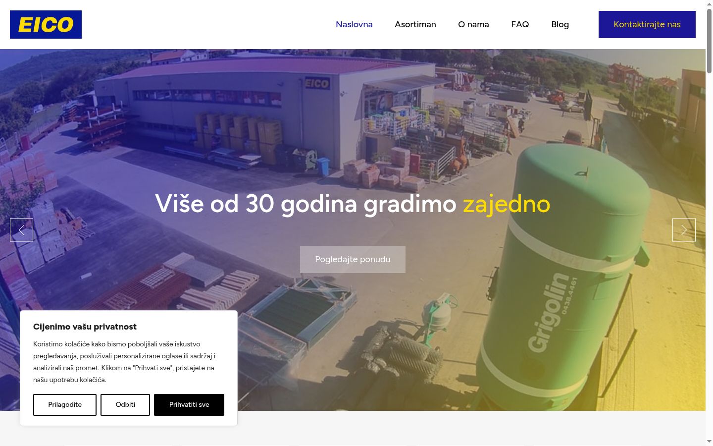 Snímek obrazovky baneru souhlasu zobrazeného před jakoukoli interakcí