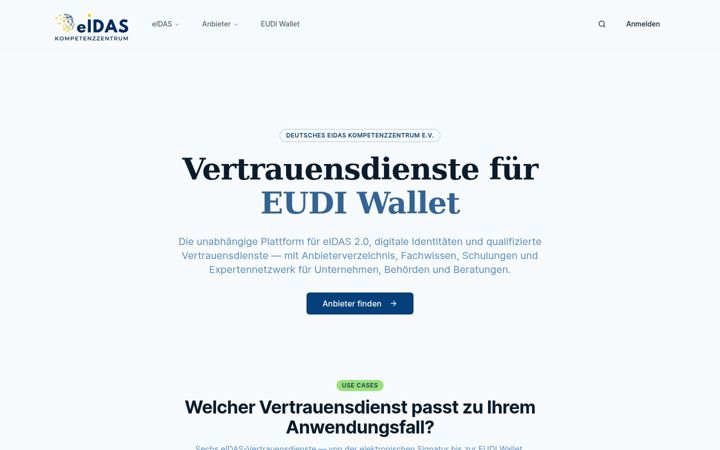 Screenshot of eidas.me
