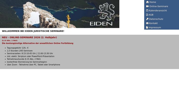 Screenshot of eiden-seminare.mobi